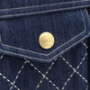 CHANEL Denim White Stitch Quilted Gold Button Multi Pocket Clutch Bag AP1016 41431 152893973 [P]