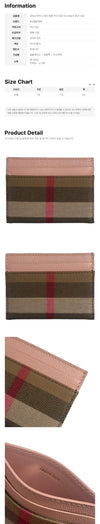 BURBERRY Kartenetui mit House Check Muster in Dusty Pink 8121129 159638659 [P]