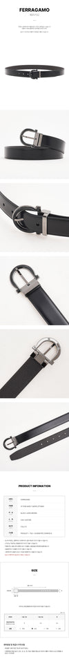 SALVATORE FERRAGAMO 67 0196 NERO T.MORO 0770683 SS26 男性 ガンチーニ ベルト 159882533 [P]