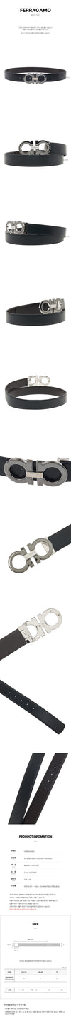 Salvatore Ferragamo Double Gancini Reversible Belt 77281975 [P]