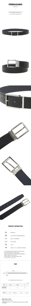 Salvatore Ferragamo Men's Square Reversible Belt 142084302 [P]