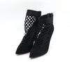 LOUIS VUITTON ブラックメッシュスエードレザー女性アンクルブーツ aa50251 152896553 [P]