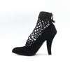 LOUIS VUITTON ブラックメッシュスエードレザー女性アンクルブーツ aa50251 152896553 [P]