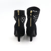 LOUIS VUITTON ブラックメッシュスエードレザー女性アンクルブーツ aa50251 152896553 [P]