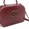 CHANEL Koch Tasche aus Burgunder-Pythonleder mit Kettenriemen A93463 152889282 [P]