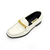 GUCCI Weiße Leder Loafer mit goldener Kette Damen 645445 152316961 [P]