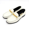 GUCCI Weiße Leder Loafer mit goldener Kette Damen 645445 152316961 [P]