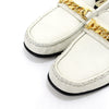 GUCCI Weiße Leder Loafer mit goldener Kette Damen 645445 152316961 [P]