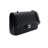 CHANEL Black Caviar Classic Medium Silver Chain Shoulder Bag A01112 152315141 [P]