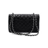 CHANEL Black Caviar Classic Medium Silver Chain Shoulder Bag A01112 152315141 [P]