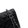 CHANEL Black Caviar Classic Medium Silver Chain Shoulder Bag A01112 152315141 [P]