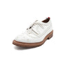 THOM BROWNE ホワイト ペブルグレイン ウィングチップ ブローグ メンズ シューズ aa59410 152317255 [P]