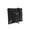 BALENCIAGA Klassische Edge Clutch aus schwarzem Leder mit goldenen Akzenten 390186 152314896 [P]