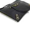 BALENCIAGA Klassische Edge Clutch aus schwarzem Leder mit goldenen Akzenten 390186 152314896 [P]