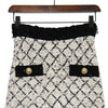 Balmain Black and White Two-Tone Blend Women's Mini Skirt aa58985 152317851 [P]