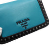 PRADA Graue Kalbsleder Schultertasche mit Studs und schwarzem Logo Kette 1BD147 152314802 [P]