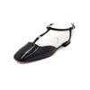 GUCCI 754136 シルバーGGロゴ ブラック グロス レザー スクエア トゥ レディース フラットシューズ aa61676 153596655 [P]