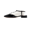 GUCCI 754136 シルバーGGロゴ ブラック グロス レザー スクエア トゥ レディース フラットシューズ aa61676 153596655 [P]