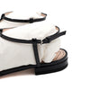 GUCCI 754136 シルバーGGロゴ ブラック グロス レザー スクエア トゥ レディース フラットシューズ aa61676 153596655 [P]