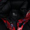 MONCLER GIRDWOOD ブラック レッド フローラル プリント フード メンズ ダウンパディング ジャケット aa61766 153689747 [P]