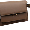 MARNI ブラウン サフィアーノ レザー トランク ショルダーバッグ aa62840 155065771 [P]