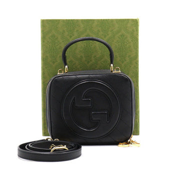 GUCCI Black Leder Blondie Top Handle Tote- und Schultertasche aa46703 152892651 [P]