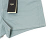 Fendi Light Blue Cotton Embroidered Logo Women's Short Pants 835 155517977 [P]