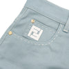 Fendi Light Blue Cotton Embroidered Logo Women's Short Pants 835 155517977 [P]