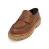 PRADA ブラウンレザー三角ロゴ女性ローファー 1D801N aa63227 155499908 [P]