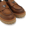 PRADA ブラウンレザー三角ロゴ女性ローファー 1D801N aa63227 155499908 [P]
