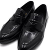 PRADA Schwarze gebrushte Gummi-Plattform-Penny-Loafer für Damen 1D196 155800990 [P]