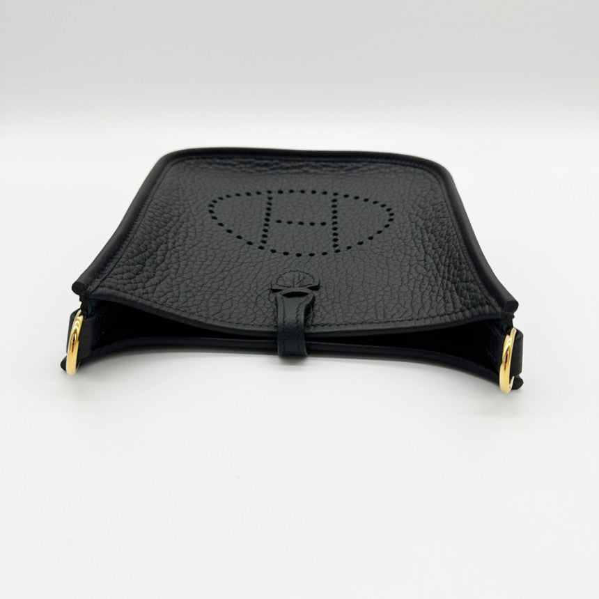 Hermes Evelyn Mini 16 TPM Black with Gold Hardware 155335992 – trenbe
