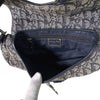 Dior Oblique Jacquard Canvas Vintage Saddle Bag Shoulder Bag Blue Silver 160755435 [P]