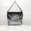 CHANEL 22 Bag Klein Lammleder Ombre Schwarz Innenchip AS3260 10040 11263365 [P]