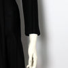 BALMAIN Schwarz gemischter Langarm Kleid mit goldenen Doppelknöpfen und Streifen Damenkleid aa62355 156027015 [P]