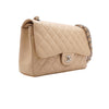 CHANEL Beige Caviar Classic Large (Jumbo) Silver Chain Shoulder Bag A58600 163155390 [P]
