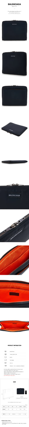 Balenciaga Men's Logo Patch Clutch Bag 704565 2HM3T 1000 39165761 [P]
