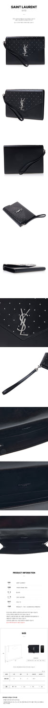 SAINT LAURENT Kassandra Stud Clutch 710625 AAA6E 1000 42768943 [P]