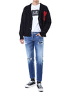 DSQUARED2 フォトレザーパッチディストロイドデニムパンツ 121654769 [P]