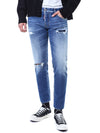 DSQUARED2 フォトレザーパッチディストロイドデニムパンツ 121654769 [P]