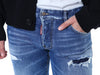 DSQUARED2 フォトレザーパッチディストロイドデニムパンツ 121654769 [P]