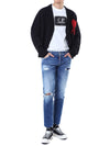 DSQUARED2 フォトレザーパッチディストロイドデニムパンツ 121654769 [P]