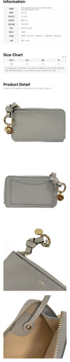 Chloe Cashmere Gray Alphabet Coin Card Wallet 159676176 [P]