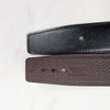 HERMES Reversibel Herrenledergürtel mit H-Schnalle in glänzendem Silber 32 mm 95 Nougat Schokolade H064544CK05 152309747 [P]