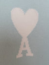 AMI Mint Big Heart Stickerei Wollpullover M H19K009 018 40076695 [P]