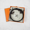 HERMES Reversibel Herrenledergürtel mit H-Schnalle in glänzendem Silber 32 mm 95 Nougat Schokolade H064544CK05 152309747 [P]