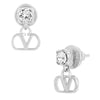Valentino Crystal Drop Earrings with V Logo 161768658 [P]