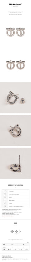 SALVATORE FERRAGAMO Kristall Gancho 3D Ohrringe 76 0417 PALLAD CRY 0736295 65847348 [P]