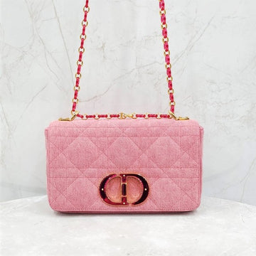 DIOR カロ ショルダーバッグ ミディアム デニム ブライトピンク M9242WTJF 5265 163156207 [P]