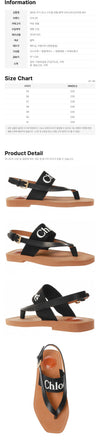 Chloe Woody Logo Strap Sandals Black 159676189 [P]